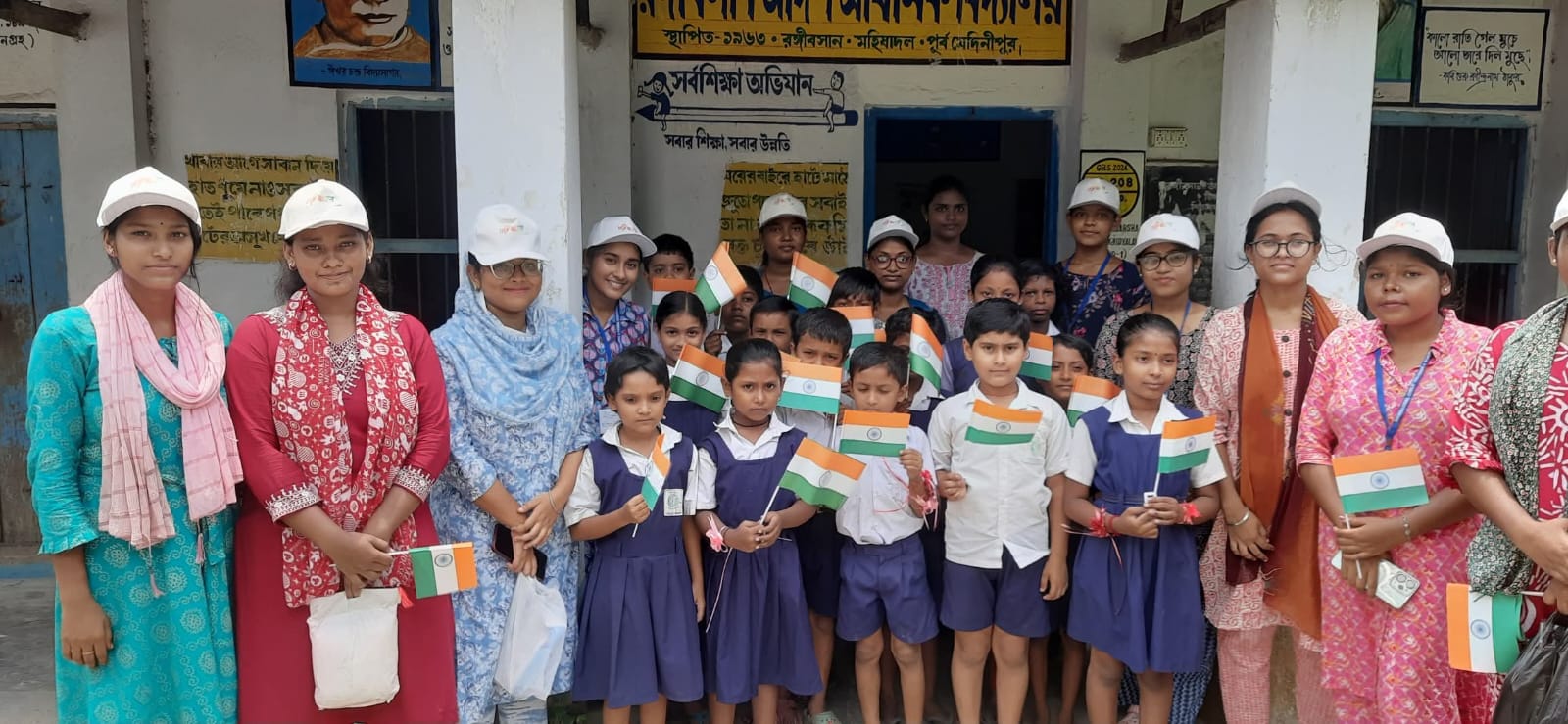 Har Ghar Tiranga activity at Rangibasan Adarsha Primary School