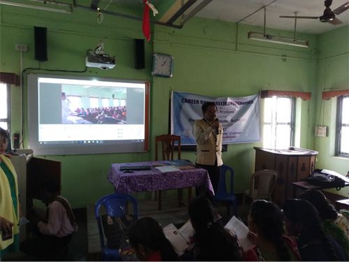 Faculty conducting a lecture using the interactive projector